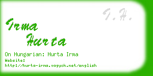 irma hurta business card